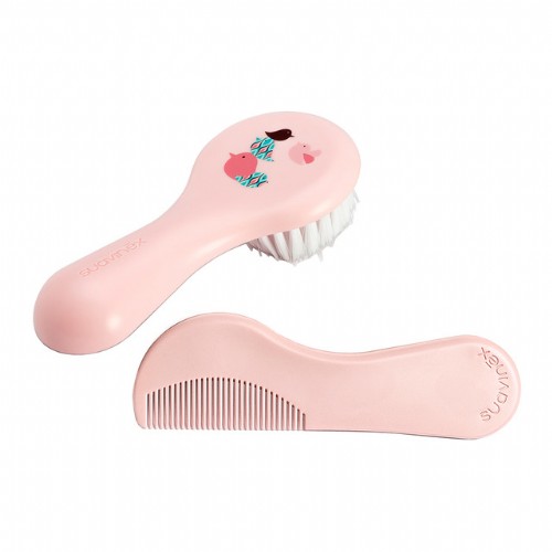 CEPILLO Y PEINE INFANTIL SOFT - SUAVINEX (ROSA DECORADO)